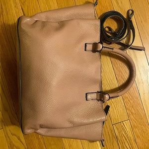 A. Belluci Leather Satchel/crossbody in Dusty Mauve